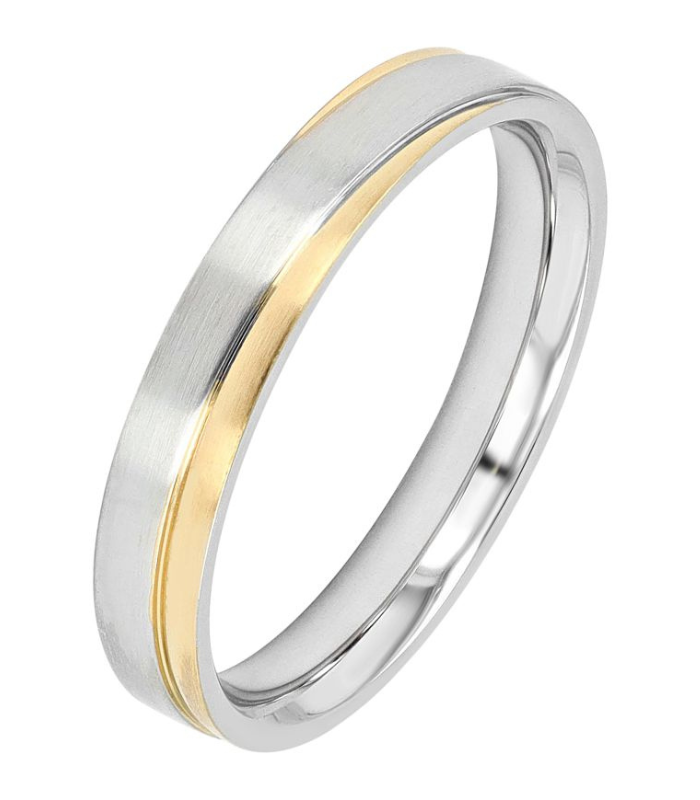 „Sensual Meaning“ Herren-Partnerringe, Akzent, Edelstahl, bicolor (silberfarben/ goldfarben)