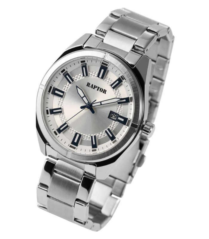 RAPTOR Herrenuhr "Nikolle" mit Edelstahlband und Datumsanzeige, 3ATM
