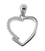 333- Gold Anhänger "Tess" ohne Kette, filigranes Herz, Zirkoniabesatz, 8 Karat, Gelbgold