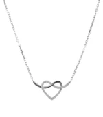 333/- Gold "Ailien" Kette mit Anhänger, Herz, Zirkoniabesatz, 8 Karat Weißgold