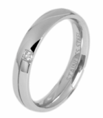 Akzent Damenpartnerring, Edelstahl, Similibesatz, silberfarben