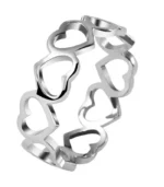 "Abbey" 925/rh Echt Silber Ring, Herz-Design
