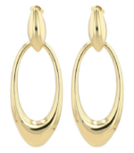 Clous d’oreilles « Vianne » avec élément suspendu en acier inoxydable, couleur or – Image 2