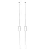 Boucle d’oreille Akzent en acier inoxydable, couleur argent, longueur : 25 cm / largeur : 0,2 cm / épaisseur : 0,2 cm