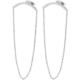 Akzent Edelstahl Ohrring, silberfarbig, Länge: 6,4 cm / Breite: 0,1 cm / Stärke: 0,1 cm - 1