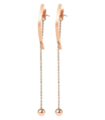 Akzent Edelstahl Ohrring, roségoldfarbig, Länge: 7,5 cm / Breite: 3 cm / Stärke: 0,2 cm