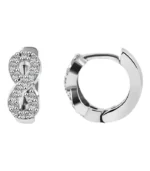 "Adira" 925/- Argent véritable Créoles, Infinity, Zirkonia, couleur argent / rhodié