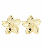"Valea " Edelstahl Ohrstecker, Blüte, goldfarben