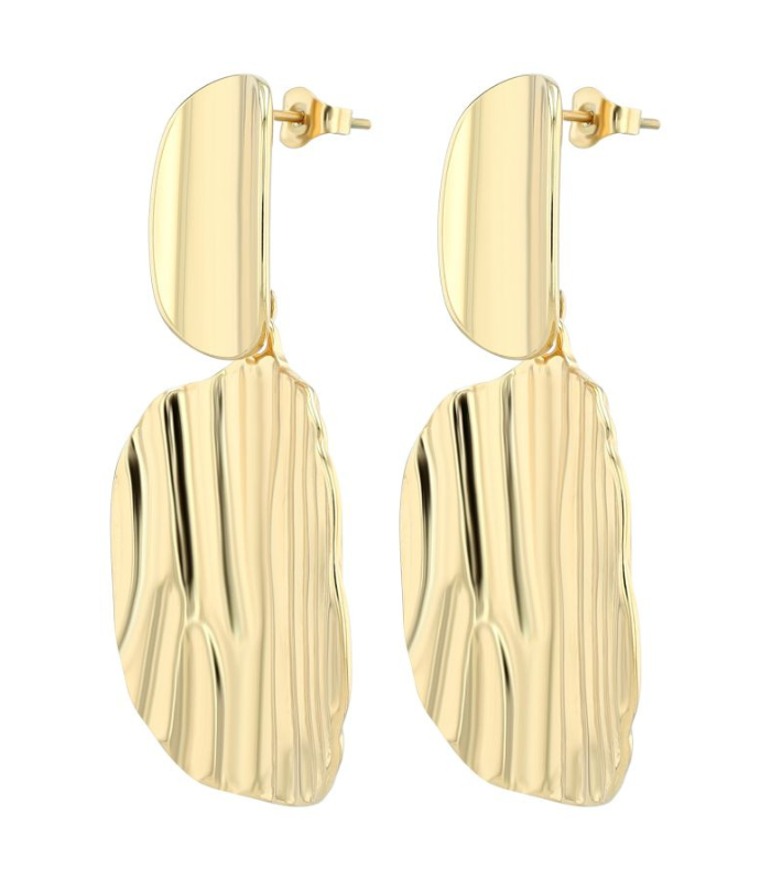 „Vangelia“ Statement Ohrstecker hängend aus Edelstahl goldfarben