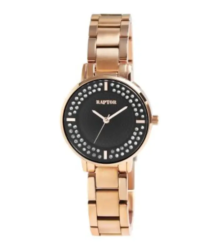 Montre femme Raptor "Nahida" avec bracelet en acier inoxydable, couleur cuivre
