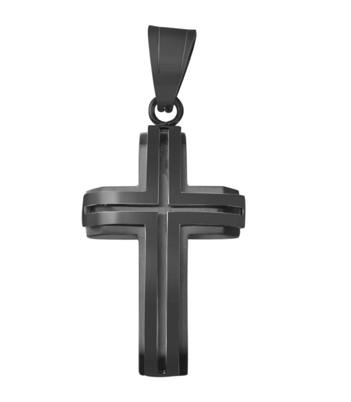 Pendentif en acier inoxydable Akzent « Cano », croix, plaqué ionique