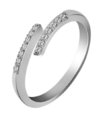 925/- Echt Silber Ring "Aril" mit Zirkoniabesatz, 925/rhodiniert