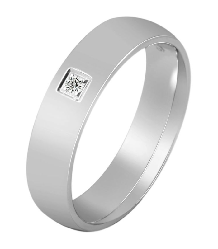 Bague de couple en argent véritable 925/- « Malina » pour femme, ornée de zirconias, polie à haute brillance, rhodiée