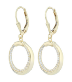 Boucles d’oreilles pendantes en argent véritable 925/- « Aylin » avec zirconias, dorées