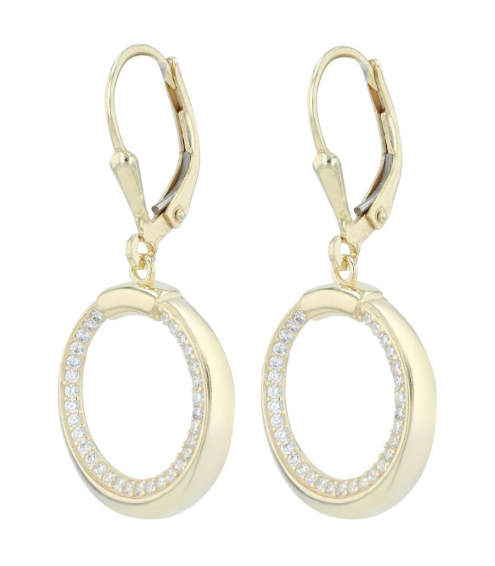 "Aylin" 925/- Echt Silber Ohrhänger mit Zirkoniabesatz, vergoldet