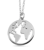 925/- Echt Silber Halskette mit Anhänger "Wanda", Weltenbummler, rosévergoldet