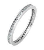 Bague en or 333/- « Maline » avec zirconias, or blanc, 8 carats