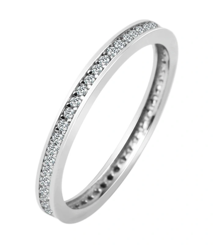 333/- Gold Ring "Maline" mit Zirkoniabesatz, Weißgold, 8 Karat