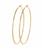 Créoles en acier inoxydable Akzent « Lura », polies, de couleur dorée, Ø 70 mm – Image 2