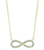 925/- Echt Silber Halskette mit Anhänger, Infinity, 42+3cm, rhodiniert