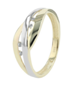 333/- Gold Ring "Velma" mit Zirkonia, 8 Karat, Gelb- und Weißgold