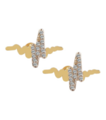 Clous d’oreilles en or 333/- « Healy », battement de cœur avec zirconias, 8 carats, or jaune