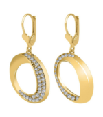 Boucles d’oreilles pendantes en or 333/- « Emmelie », avec zirconias, or jaune, 8 carats