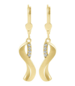 333/- Gold Ohrhänger "Nooa", Zirkoniabesatz, matt/poliert, Gelbgold, 8 Karat