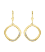 Boucles d’oreilles pendantes en or 333/- « Olea » avec zirconias, or jaune, 8 carats