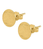Clous d’oreilles ronds en or 375/- « Irem », 9 carats, or jaune