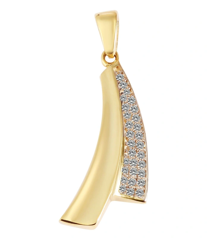 375/- Gold Anhänger “Dafina” ohne Kette mit Zirkoniabesatz, 9 Karat, Gelbgold