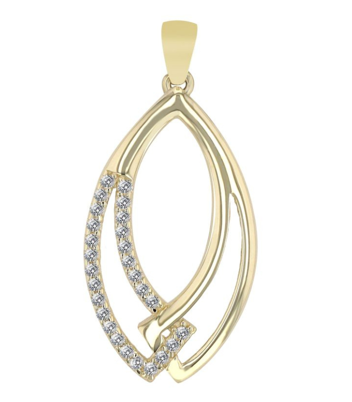 333/- Gold Anhänger "Nalani", Zirkoniabesatz, Gelbgold, 8 Karat