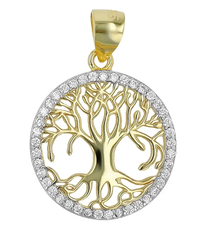 Pendentif Arbre de Vie « Tarian » en argent sterling 925/- (sans chaîne), rhodié