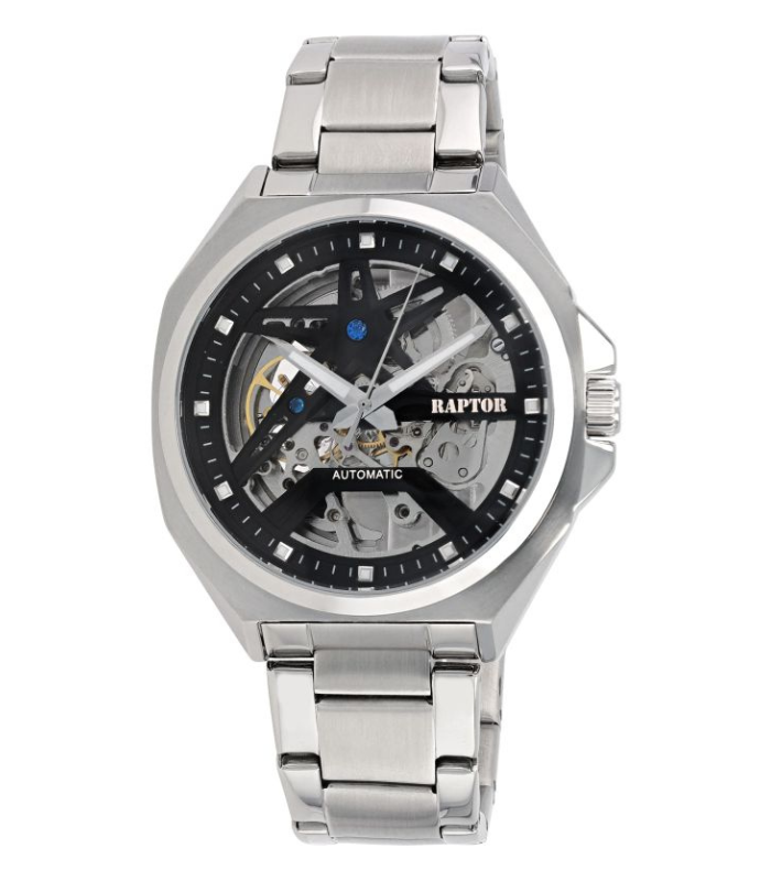 RAPTOR AUTOMATIK Skelett-Herrenuhr "Arthur", Edelstahl, Ø 47 mm