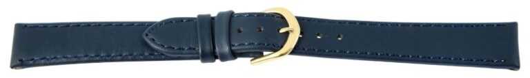Echtleder-Uhrenarmbänder, dunkelblau, blaue Naht, VE 12, 10 mm