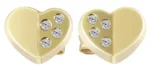 333/- Gold "Ankil" Ohrstecker Herz mit Zirkoniabesatz, Gelbgold, 8 Karat, Kinder – Bild 2
