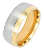 "Duo Expression" Herren-Partnerring, Akzent, Edelstahl, bicolor (silberfarben/ goldfarben) – Bild 2