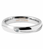 Akzent Damen-Partnerring aus Edelstahl, mit Similistein, silberfarbig – Bild 2