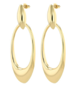 Clous d’oreilles « Vianne » avec élément suspendu en acier inoxydable, couleur or