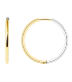 Créoles « Zuzu », Akzent, en acier inoxydable, bicolore (argent/or) – Image 2