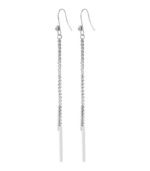 Akzent Edelstahl Ohrring mit Stein und Kette, Lang, roségoldfarbig, Länge: 12 cm / Breite: 0,2 cm / Stärke: 0,2 cm – Bild 3