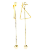 Boucle d’oreille Akzent en acier inoxydable, couleur or, longueur : 8,8 cm / largeur : 1,6 cm / épaisseur : 0,2 cm – Image 2