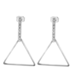 Boucles d’oreilles Akzent en acier inoxydable, couleur argent, largeur : 20 mm / longueur : 30 mm / épaisseur : 1 mm – Image 2