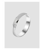 Akzent Damenpartnerring, Edelstahl, Similibesatz, silberfarben – Bild 2