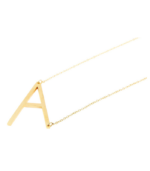 Chaîne à maillons « Anker » Akzent en acier inoxydable, couleur or, avec pendentif lettre, longueur 43+5 cm – Image 2