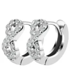 "Adira" 925/- Argent véritable Créoles, Infinity, Zirkonia, couleur argent / rhodié – Image 2