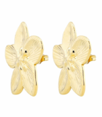 "Valea " Edelstahl Ohrstecker, Blüte, goldfarben – Bild 2