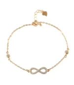 "Dalal" 925/rh Echt Silber Armband 17 + 3 cm, Infinity, Zirkoniabesatz, silberfarben rhodiniert – Bild 2