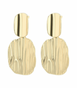 "Vangelia" Statement Ohrstecker hängend aus Edelstahl goldfarben – Bild 2