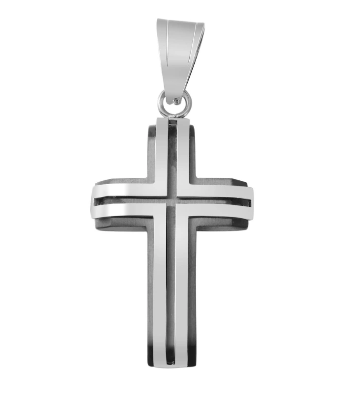 Pendentif en acier inoxydable Akzent « Cano », croix, plaqué ionique